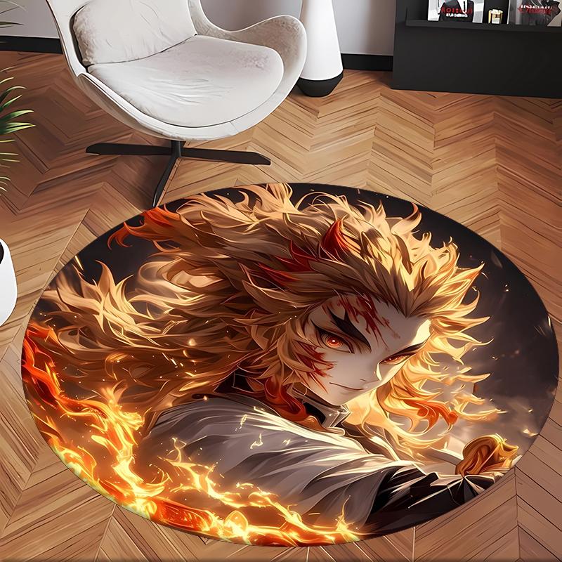 Kyojuro (1) Round Office Rug Decorative Floor Rug for Office Bedroom Living Room and Home Space