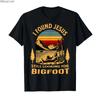 Retro I Found Jesus Still Looking Bigfoot Christian Tshirt For Men Women 100 Cotton T Shirts Short Sleeve Tops 04103