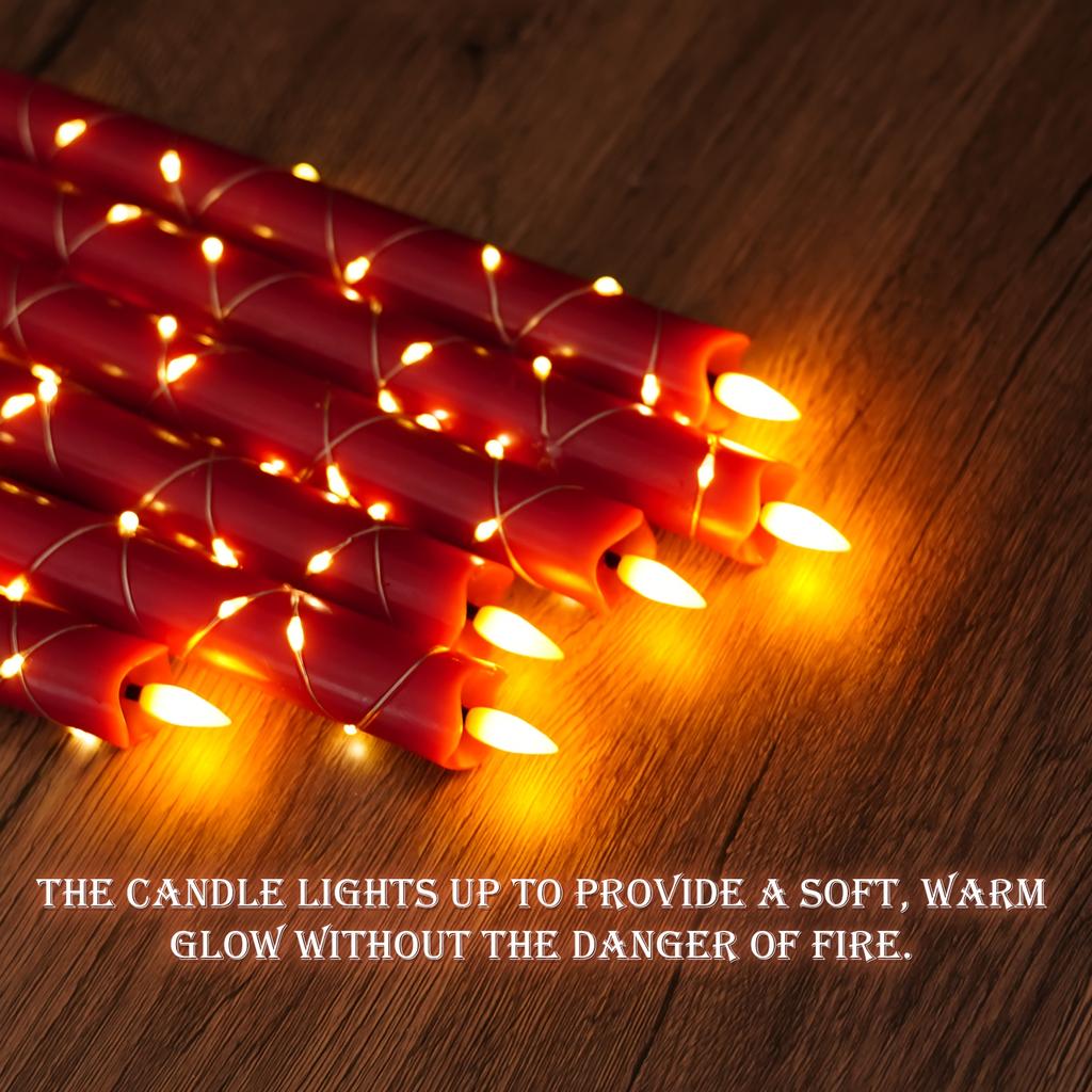 6pcs Flameless Wax-Effect 3D Flickering Candles with Control LED Electronic String Light Candlestick Ambient Lighting Home Decor