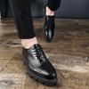 Černé boty pro muže Lakovaná kůže Kulatá špička šněrovací Jaro/Podzim Ručně vyráběné Pánské společenské boty pro obchodníky svatební párty Boty