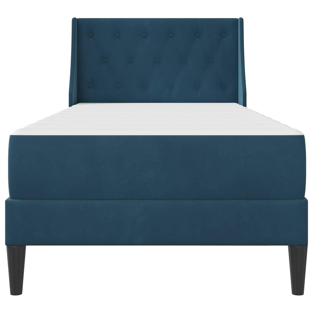 Bed Frame with Mattress Blue 80 x 200 cm Velvet