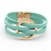 PU Leather Hollow Circle Bracelets for Women Bohemian Simple Multilayer Jewelry