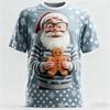Sommer Herren Santa 3D-Druck Rundhals-T-Shirt