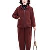Stylish High-Grade Velvet Casual Sports Suit for Moms: 2025 New Autumn/Winter Two-Piece Set for Middle-Aged & Elderly