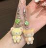 Kawaii Rilakkuma Easy Bear Keychains Lazybear Doll Bag Clothing Puller Phone Rope Keyrings Accessories Pendants Couple Gifts