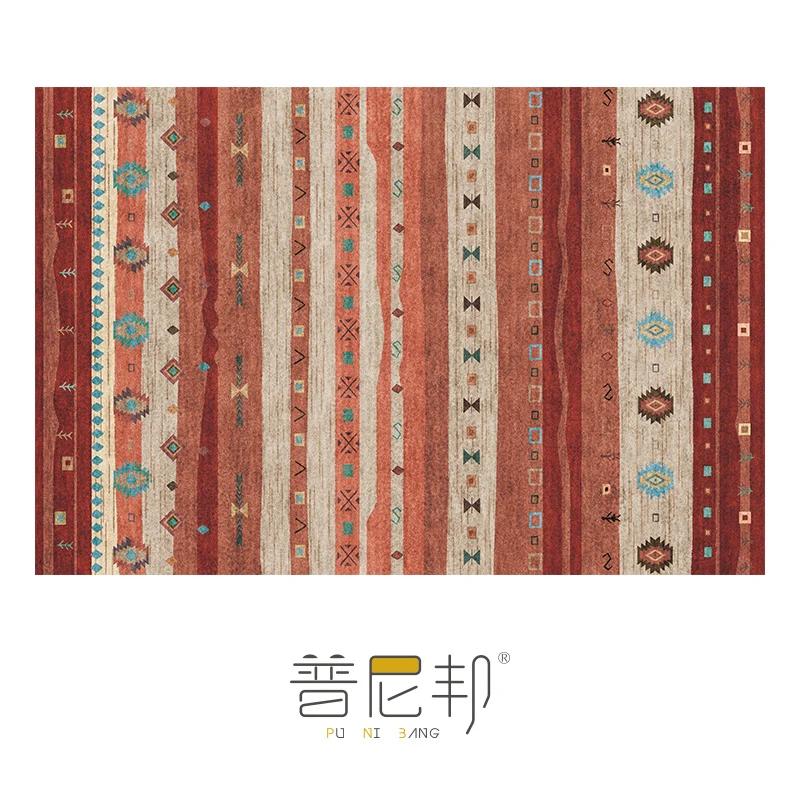 American Moroccan Bedroom Decor Bedside Carpet Washable Carpets for Living Room Nordic Ethnic Lounge Rug Soft Non-slip Floor Mat