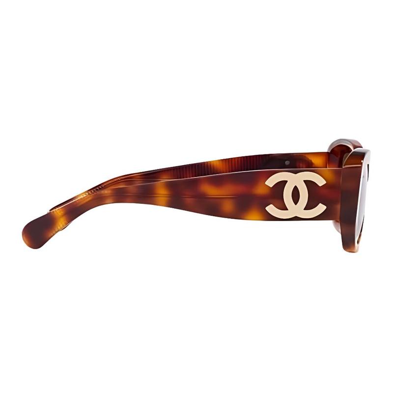 CHANEL side letter decoration brown irregular sunglasses women's style