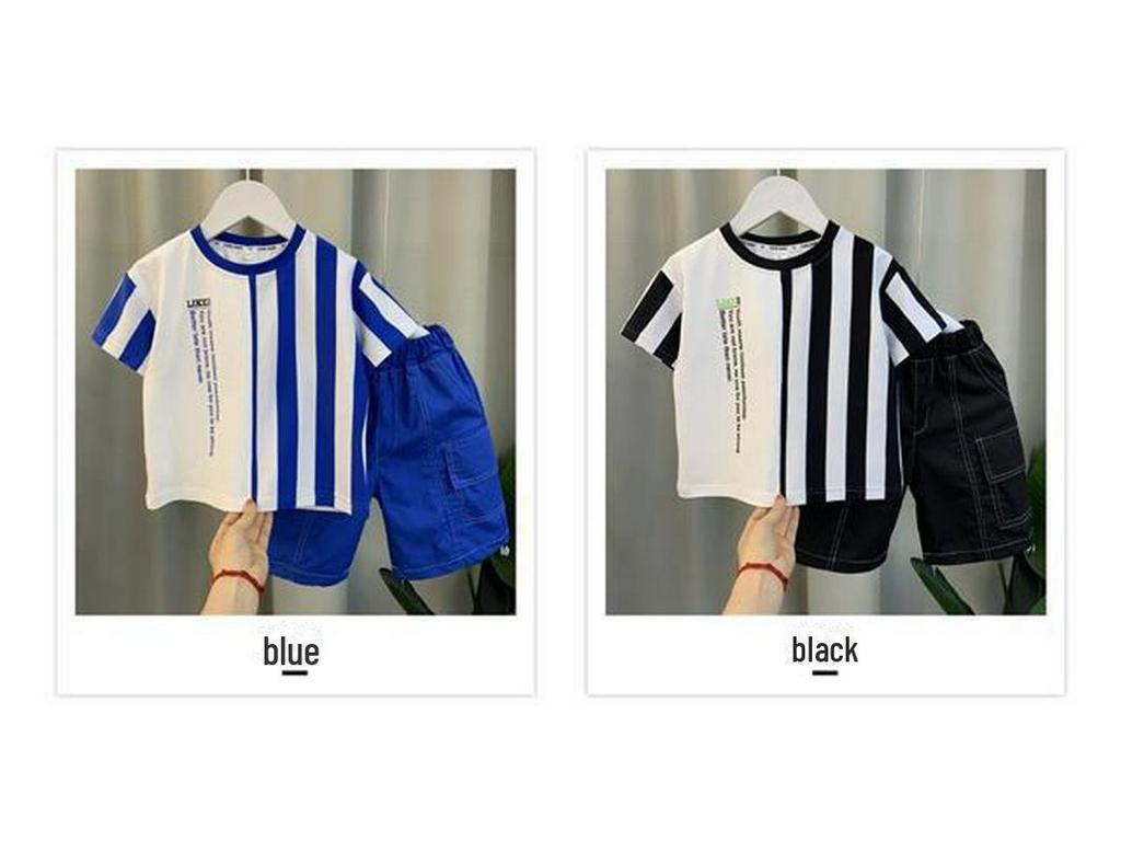 Boys' Summer Two-Piece Suits: 25 New Street-Style Short-Sleeve Designs