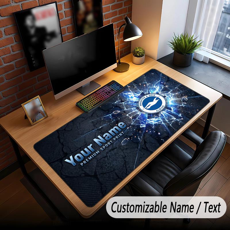 Large Mouse Pad Brighton & Hove Albion Football Print Custom Name Text Desk Mat for Office Gaming