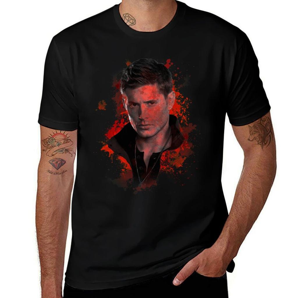 Splatter Dean Winchester Tshirt Stylish Graphic Short Sleeve Top Tshirt