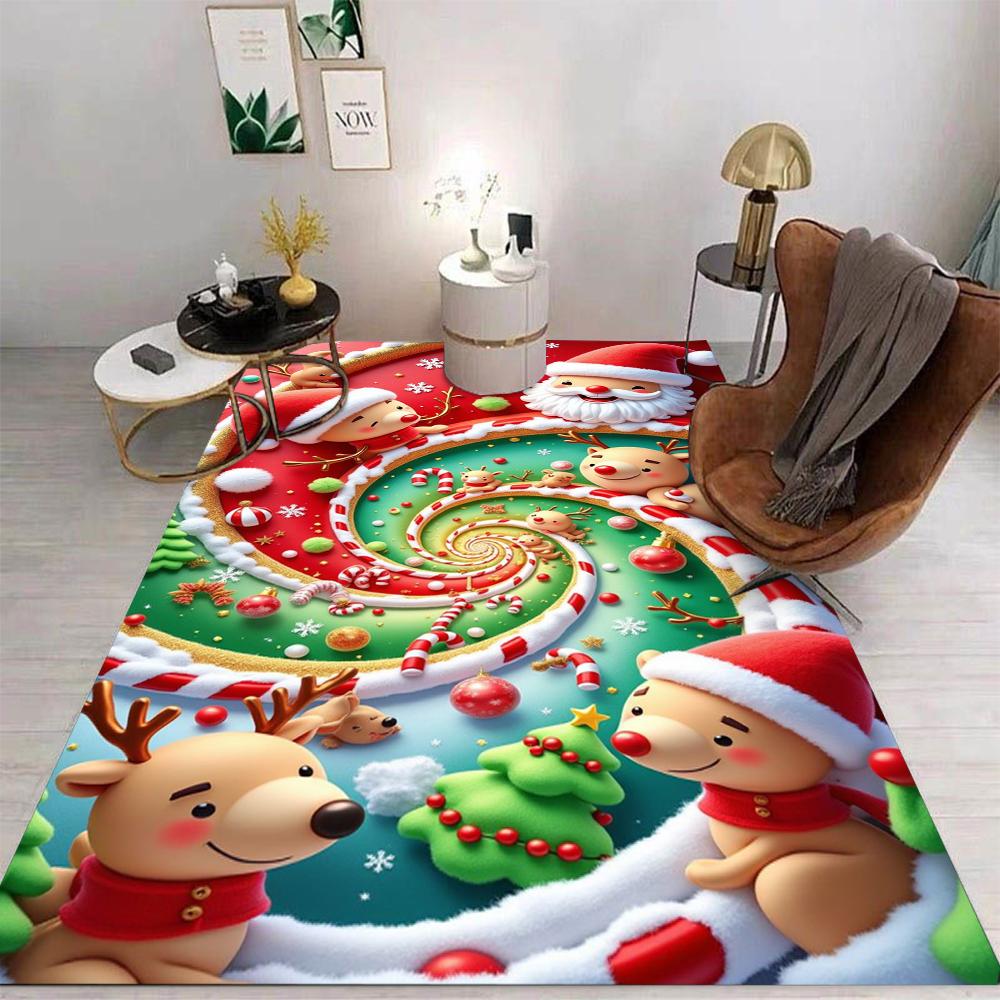 

Santa Claus-Themed Christmas Decorative Carpet Rug For Bedroom Carpet For Live Room Large Area Rugs for Living Room Home 40x60cm