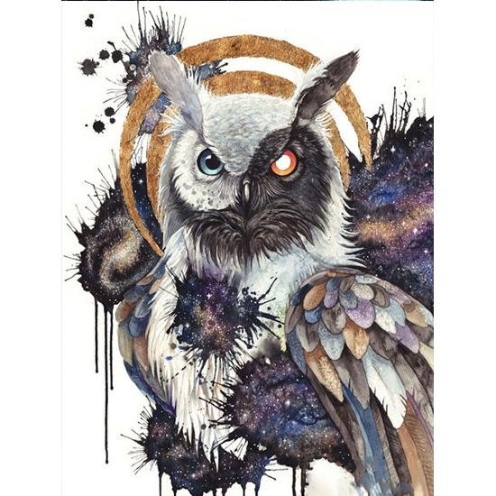 

Алмазная картина с животными, полная круглая алмазная вышивка, распродажа, Алмазная мозаика, сова, изображение горного хрусталя 30*40 cm