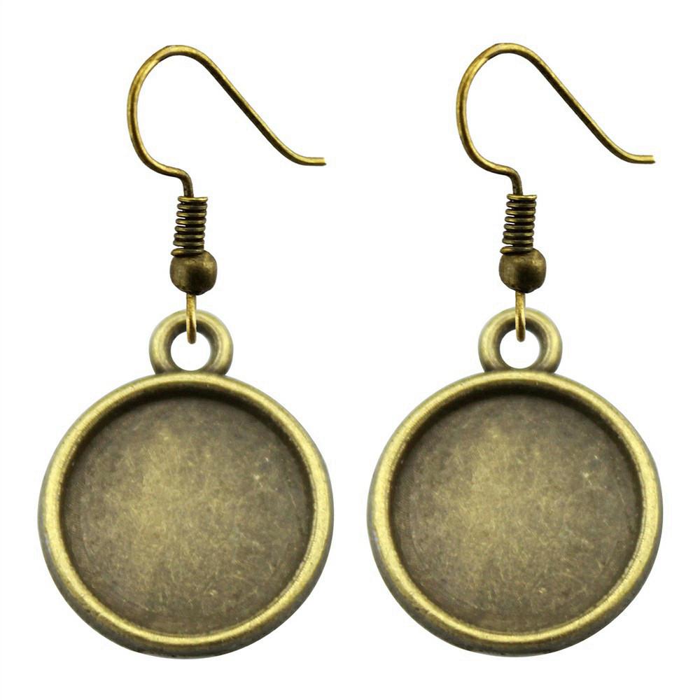 Round Cabochon Base Dangle Earrings DIY Jewelry Findings For Handmade Gifts