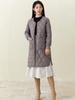 Women's Quilted Long Cotton Coat with Fur-Trimmed Sleeves 2401