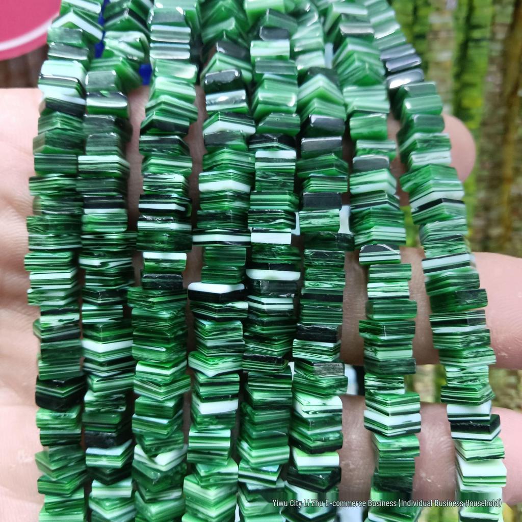 Nepal Kolorowe Kwadratowe Szklane Koraliki 6x3mm do Biżuterii DIY