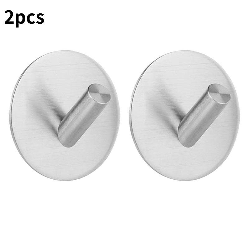 1/2Pcs Stainless Steel Silver Wall Hanging Hook Bathroom Hardware Set Towel Rack Toilet Paper Holder Organizer Bar Accessories