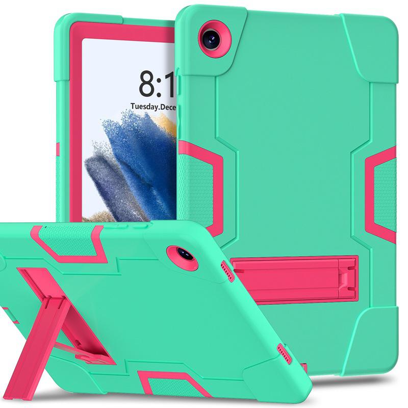 Color Block Protective Case for Samsung Tab A9 Plus - Silicone & PC Three-Proof Drop Protection