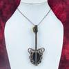 Black Tourmaline Rough Gemstone Pendant Guitar Copper Wire Wrapped Unique Pendant