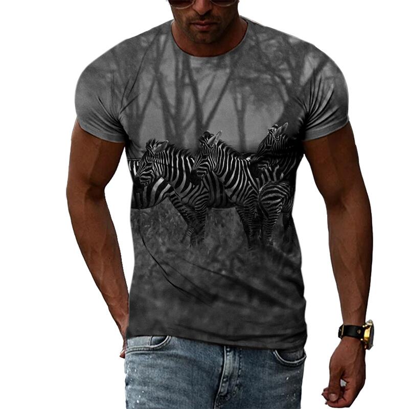 

Летняя мода, мужская футболка с рисунком зебры, повседневная футболка с принтом в стиле хип-хоп, Harajuku, индивидуальная футболка с круглым вырезом, топ с короткими рукавами XS