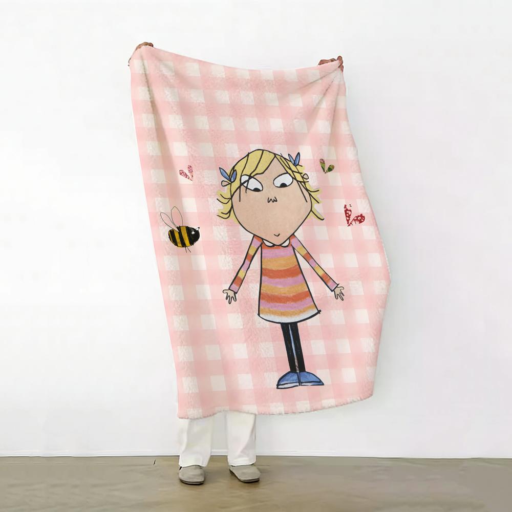 Cartoon C Charlie a and L Lola Throw Soft Warm Flannel Fleece Throw Blanket for Sofa Bed Travel Home 75cmx90cm