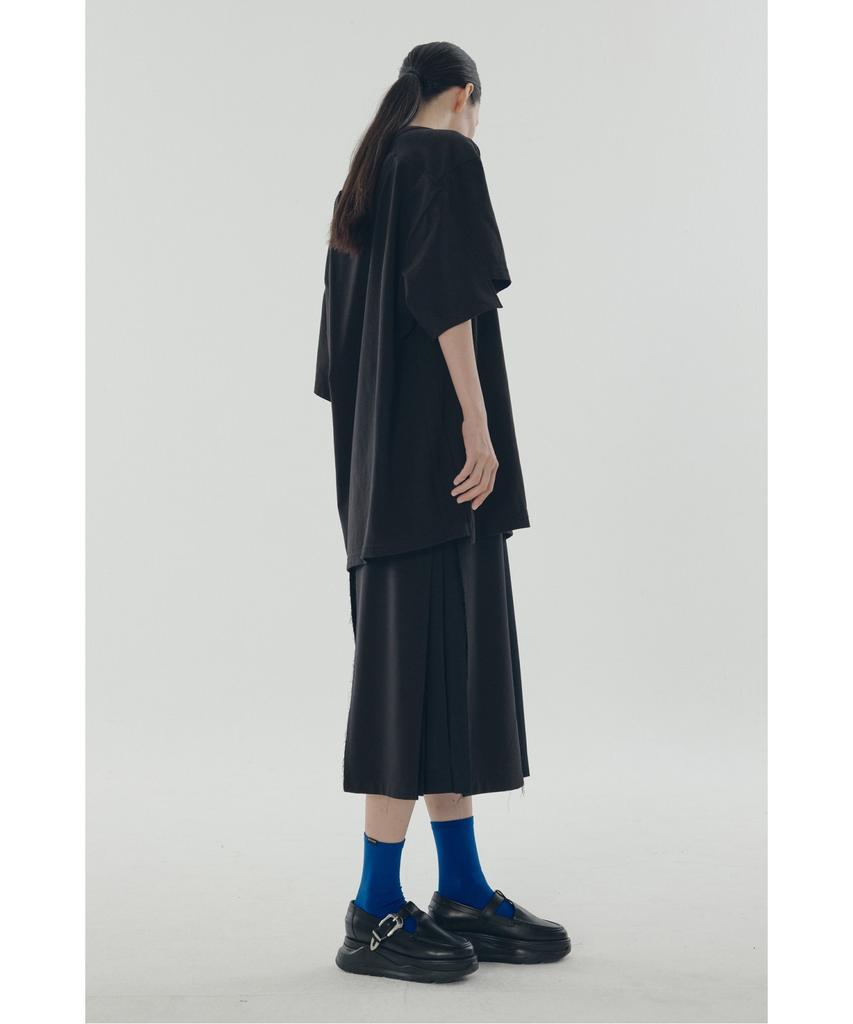 RECODE A-Line Slit Pleats Lining Skirt