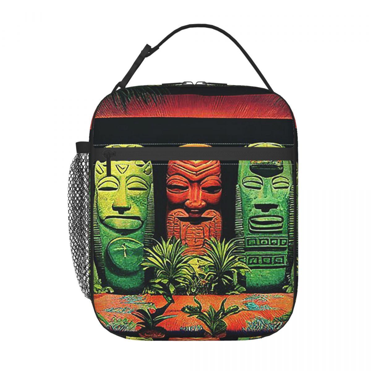 Garden Of Tikis Tiki Mask Geïsoleerde Lunchtas voor Vrouwen Kinderen Lekvrije Voedseldozen Thermische Lunchbox Tote One Size