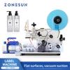 ZONESUN Semi Automatic Flat Surface Labeling Machine Square Bottle Top Label Applicator Flat Product Labeler Equipment ZS-TB60