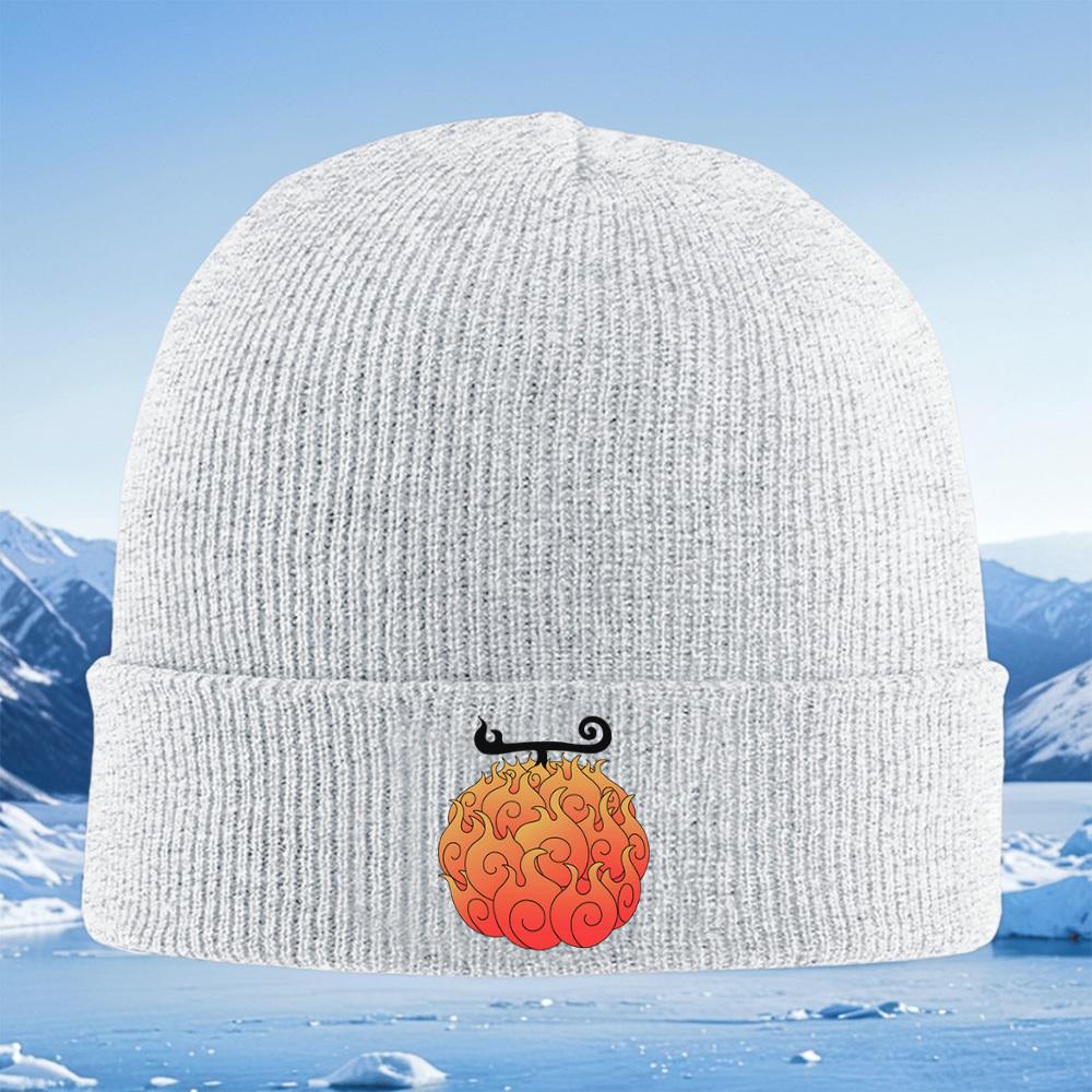 Burning flames design spiral shapes heat Men Women Unisex Knitted Hat Beanie Pullover Cap Winter Thermal Warm Christmas Outdoor