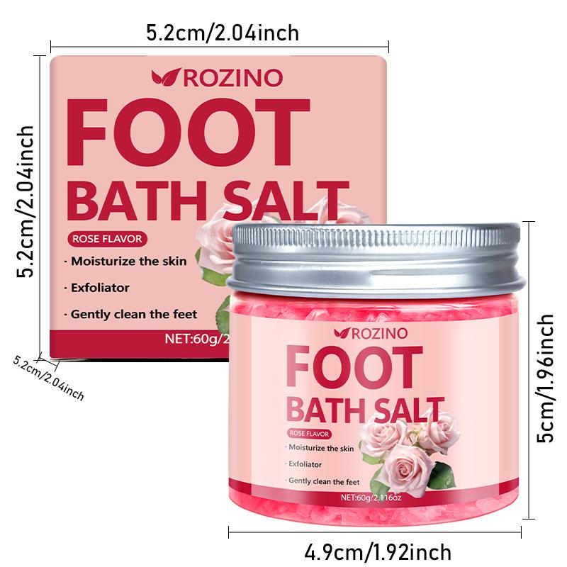 Rose & Sea Salt Foot Soak Salts 60g | Natural Exfoliating Dead Skin Remover, Soothing & Relaxing Bath Salts for Foot Care