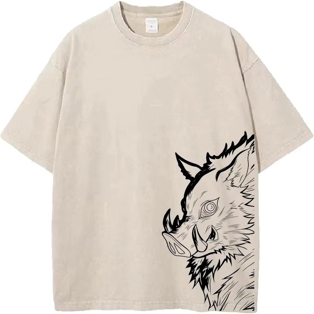 Y2k Demon Slayer Anime Unisex T Shirt Summer 2026 Cotton Loose Streetwear Vintage Wash Graphic Print Short Sleeve Tee Casual Tops