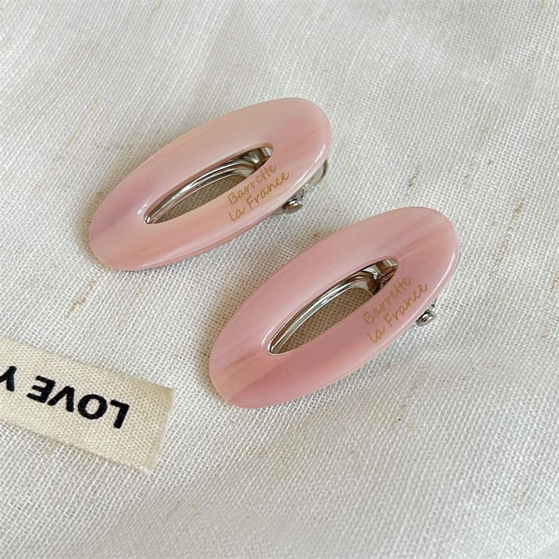 

2pcs/set Acetate Hair Clips Colorful Small Hollowed Oval Geometric Barrettes Side Pins Hairpin Women Hair Accessories