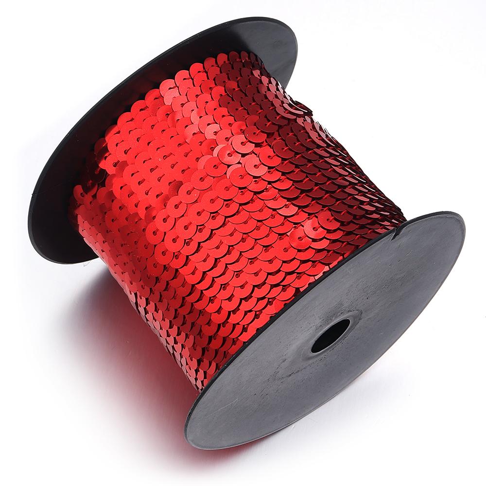 100 Yards/Roll Bright Sequins Shiny Color Round Flat Paillettes Strings For Party Decor DIY Crafts Clothing Sewing Accessories