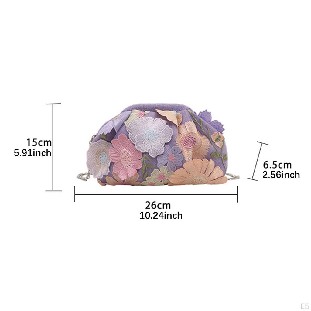 Women's Floral Clutch Elegant Lightweight Crossbody Purse for Engagement Banquet