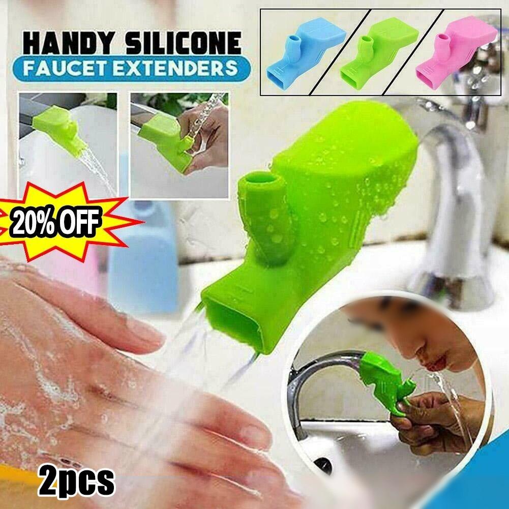 2pcs Silicone Water-Saving Extension Tap Filter Nozzle Faucet Extender Parts