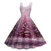 Women's Fashion Casual Christmas Print Sexy Off-the-shoulder Punk Retro Dress