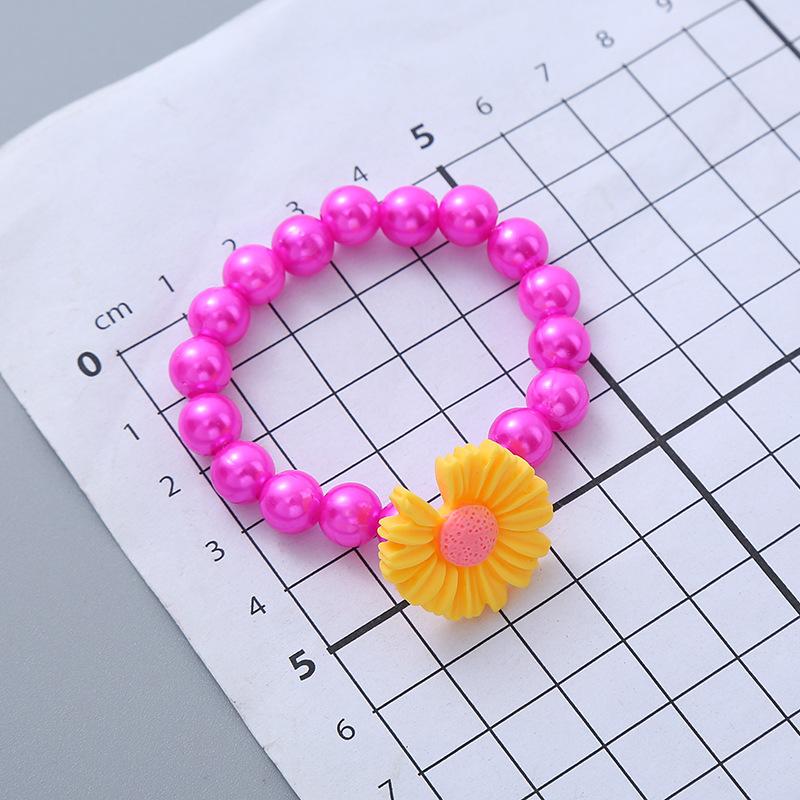 50Pcs/Pack Random Color Bracelet Cartoon Children Wooden Beads for Girl Birthday Party Favors Baby Shower Guest Gifts