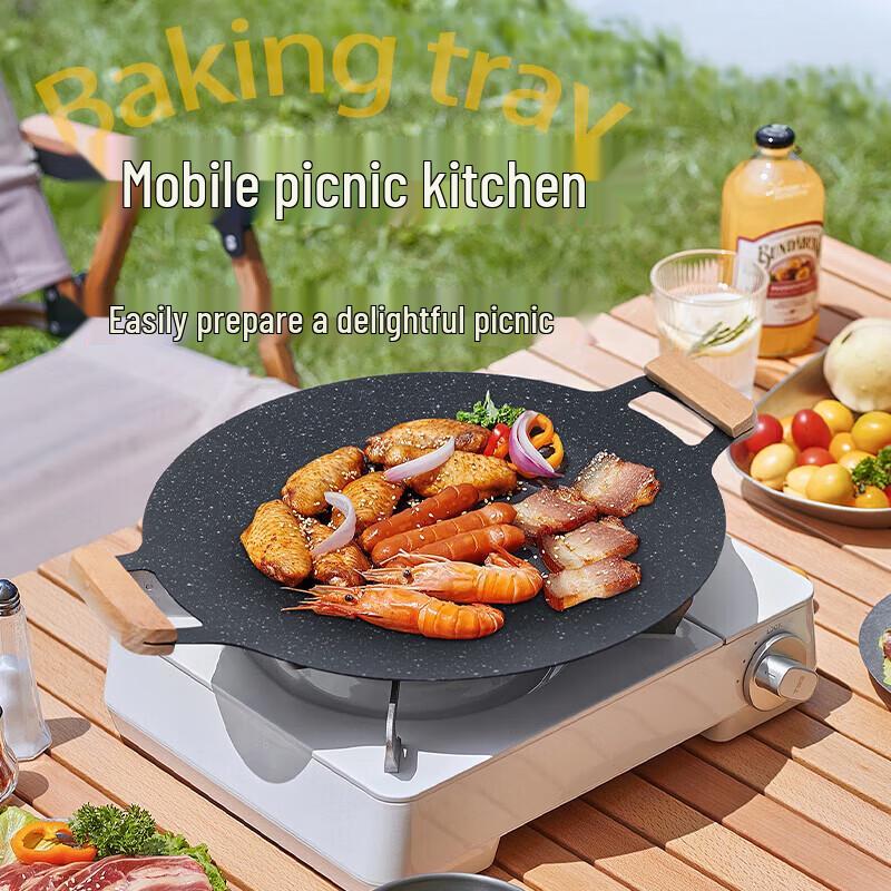 СЕРИЯ CLEAR Наружная походная чугунная BBQ-плита с маifanским камнем