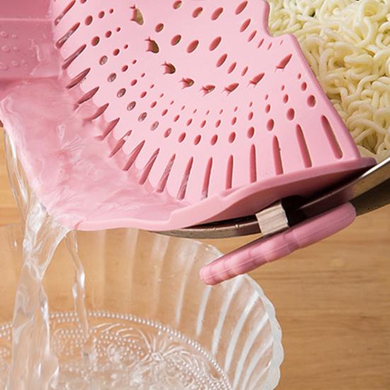 Silicone Pot Strainer Adjustable Clip On Drainer for Pots Bowls Fine Mesh Kitchen Filter Handheld Fruit Washing Tool for Pasta Veggies Noodles