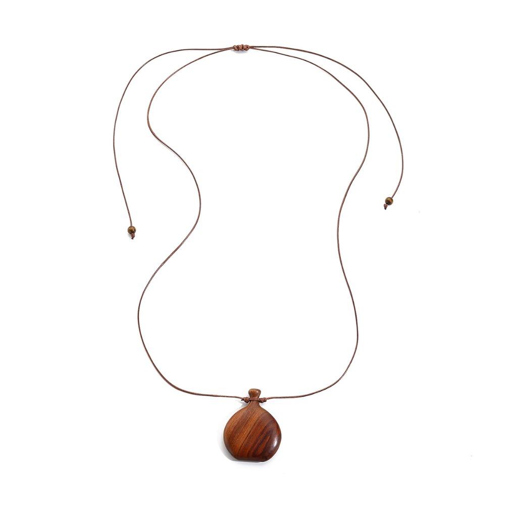 Collier Chaîne Pull Couleur Noire Accessoires Bijoux en Bois Nouveau Collier Flacon Saint-Valentin