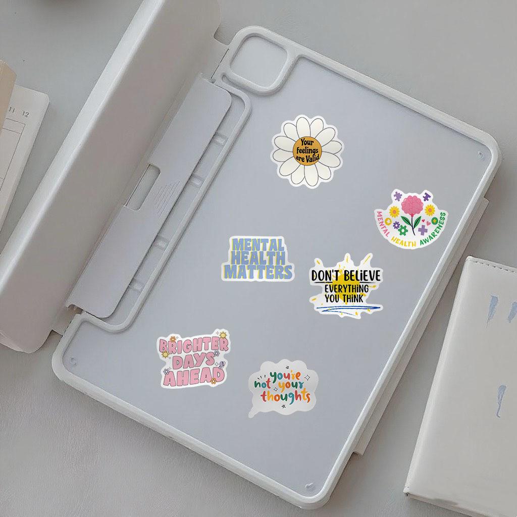 50 Healing System Mental Health Stickers for Phone Cases, Stationery, Notebooks, and Planners