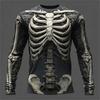 2025 Halloween Skull Print Men's Long-Sleeve T-Shirt Gothic Style Streetwear Men's Oversized Casual Top Halloween Party T-Shirt