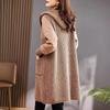 New Hooded Jacket Cardigan Mid-length Autumn and Winter Women's Sweater Loose Knitted Top