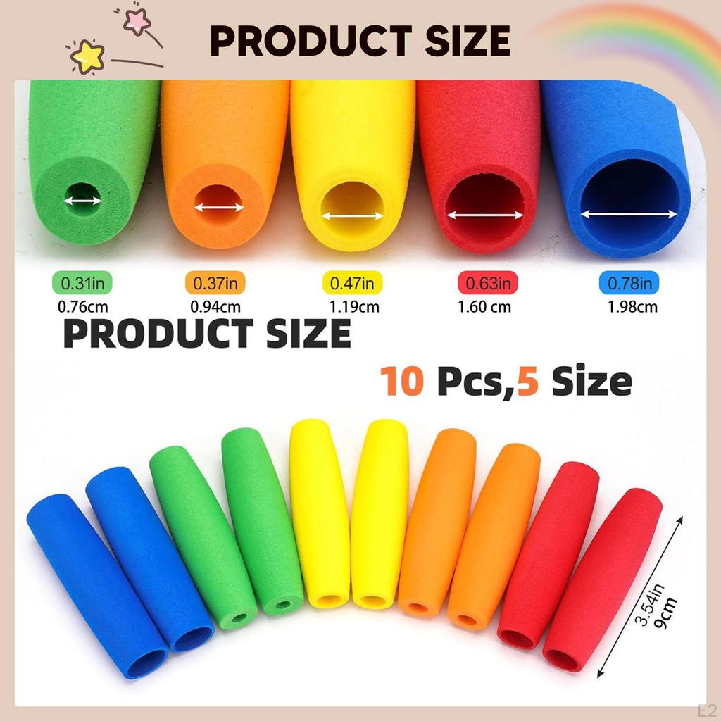 10Pcs Foam Grip Tubing Adaptive Utensil Padding Handles Toothbrush