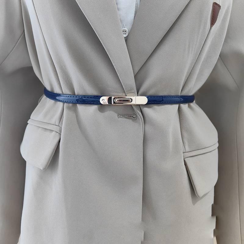 Summer Genuine Leather Girl Slim Waist Belt Metal Buckle Dresses Decoration