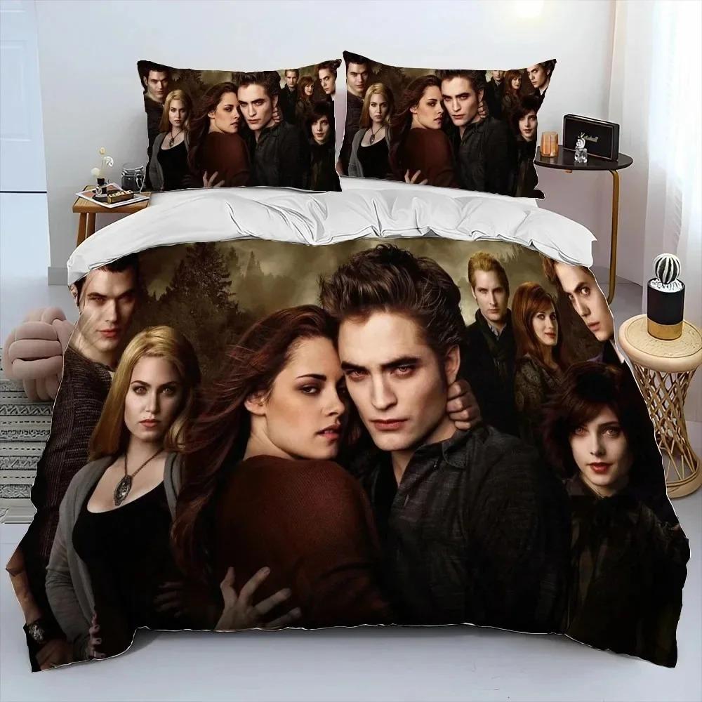 3D The Twilight Saga HD Printed Comforter Bedding Set,Duvet Cover Bed Set Quilt Cover Pillowcase,king Queen Size Bedding Set Boy