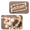 Vintage Wood Beaded Curtain Holders Tiebacks 6Pieces Set Window Drape Holdback for Bedroom and Living Room Decoration