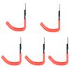 5Pcs Wall Mounted Double Hook Heavy Duty Garage Storage Utility Hooks with AntiRust Coating(Orange )