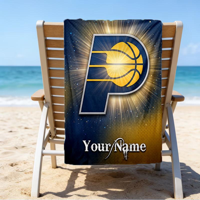 Custom Name Beach Towel Indiana Basketball Team Beach Towel, Soft Microfiber, Gift for Her/Him, Birthday, for Pool, Beach, Travel, Fan Gifts