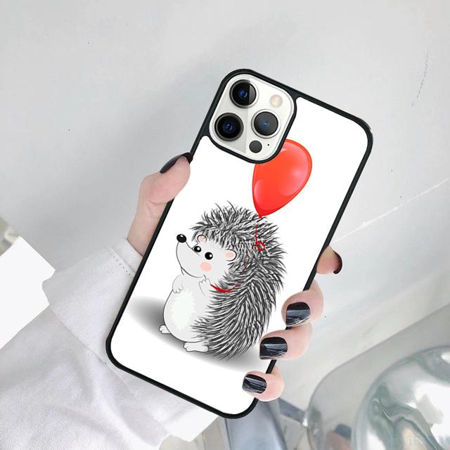 Hedgehog and Balloon Phone Case Cover For iPhone 17 Air 15 Pro MAX 16 Plus 14 12 11 13 Coque