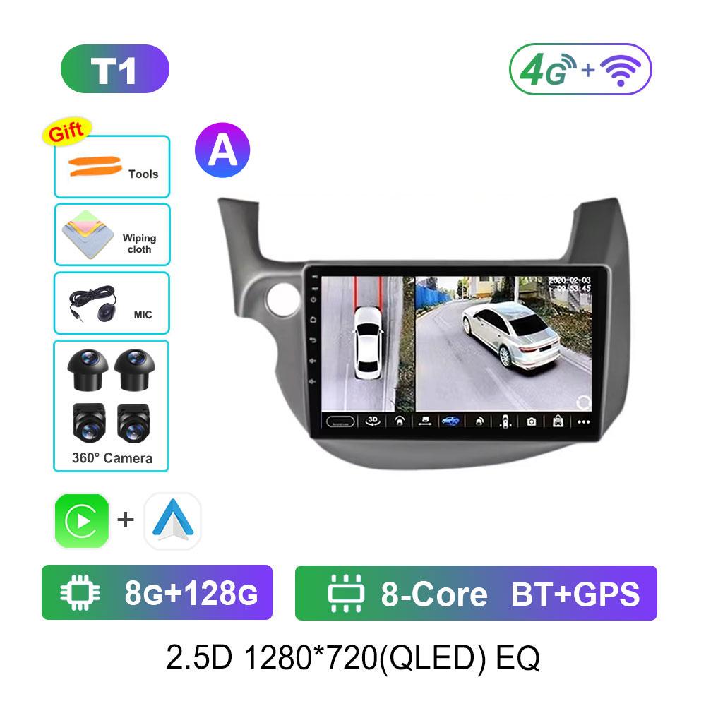 Bluetooth DSP Stereo Car Video Multimedia Player for HONDA FIT JAZZ 2008 - 2013 WiFi Android System 4G GPS QLED Touch Screen